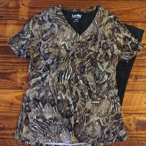 Ladies Scrub Top (snakeskin print)